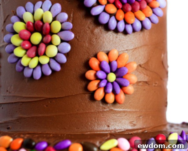 Assortment of vibrant, rainbow-colored chocolate covered sunflower seeds, ready for cake decoration