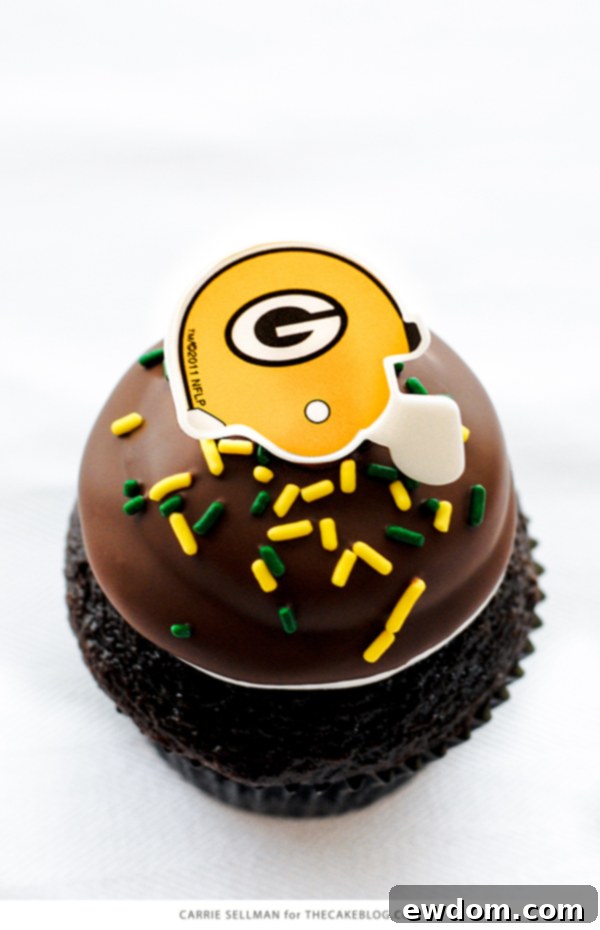 Touchdown Treat Cupcakes 5 NFL Game Day Cupcakes | chocolate cupcakes with fluffy marshmallow frosting and dipped in chocolate. Perfect for football tailgating and homegating.