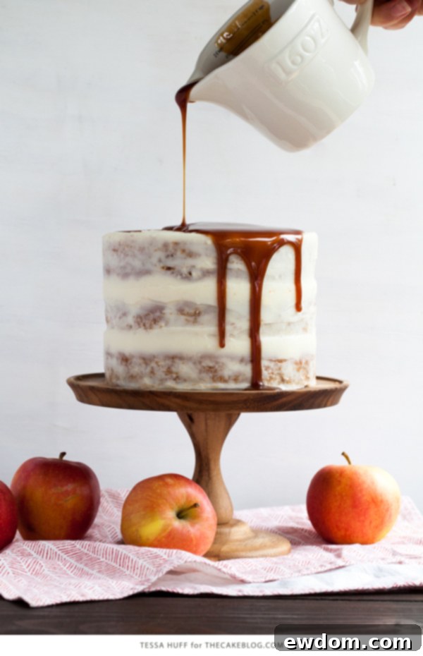 Autumn baking with apple and goat cheese cake featuring vibrant fall leaves and cozy elements