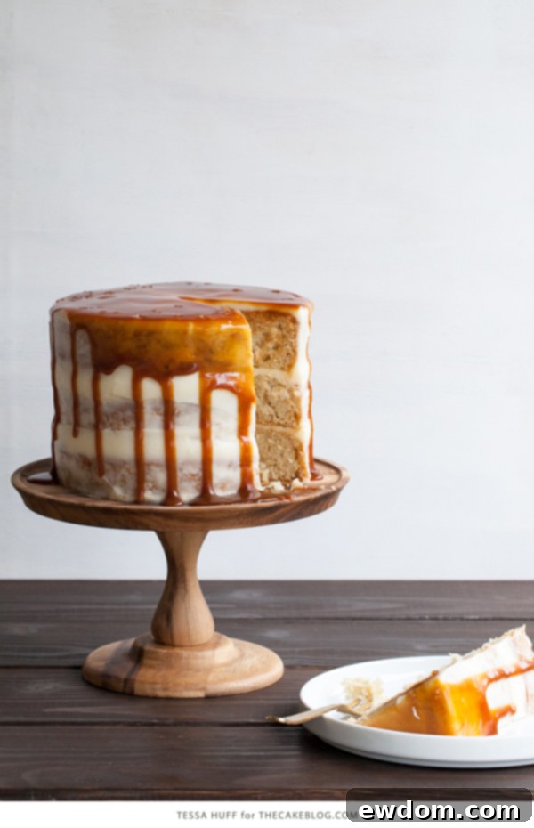 Apple & Goat Cheese Cake with cinnamon caramel and sea salt by Tessa Huff