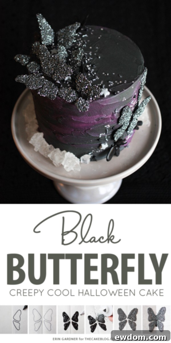 Stunning Black Butterfly Cake for Halloween by Erin Gardner