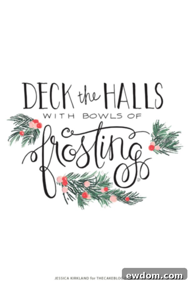 Deck the Halls with Bowls of Frosting Free Printable and Free Wallpaper by Jessica Kirkland for TheCakeBlog.com