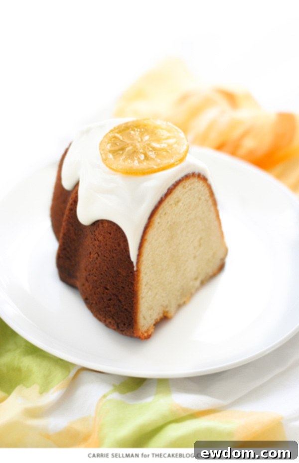 Lively Lemon Bundt Cake with Glaze and Candied Slices
