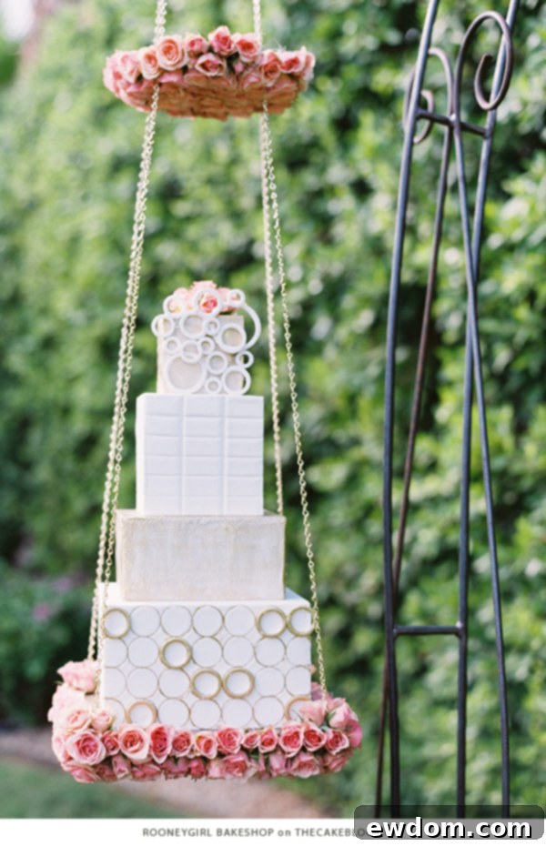 RooneyGirl BakeShop: Golden Swinging Floral Wedding Cake for Spring