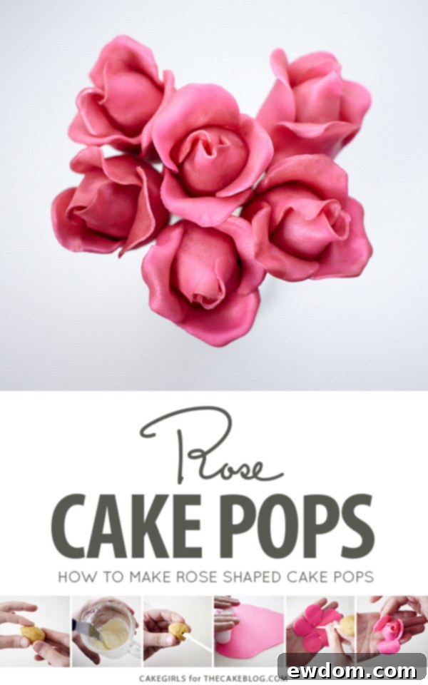 Blossom Cake Pops 3 DIY Rose Cake Pops: Perfect for Valentine's Day, Mother's Day, and bridal showers. Learn to make these adorable, bite-sized floral desserts.