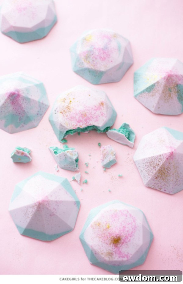 Cake Gems - how to make gem-shaped chocolate truffles filled with cake | by Cakegirls for TheCakeBlog.com