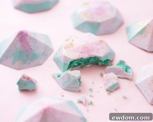 Cake Gems - how to make gem-shaped chocolate truffles filled with cake | by Cakegirls for TheCakeBlog.com