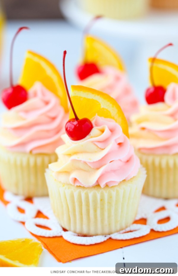 Tequila Sunrise Cupcake Recipe | by Lindsay Conchar for TheCakeBlog.com