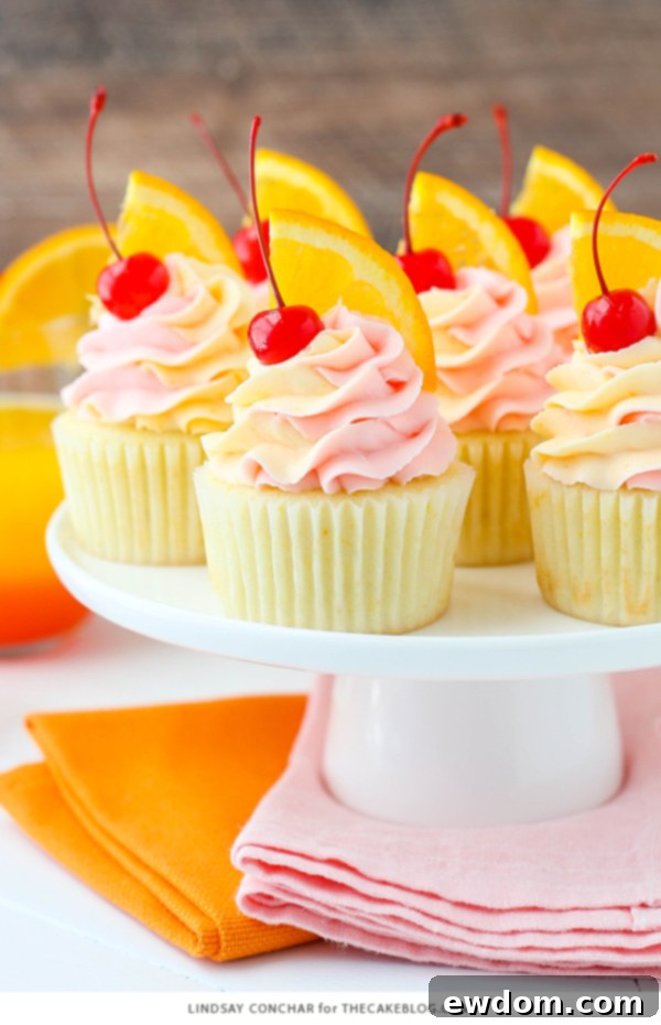 Tequila Sunrise Cupcake Recipe | by Lindsay Conchar for TheCakeBlog.com