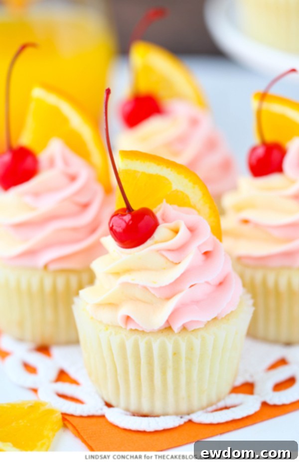 Tequila Sunrise Cupcake Recipe | by Lindsay Conchar for TheCakeBlog.com