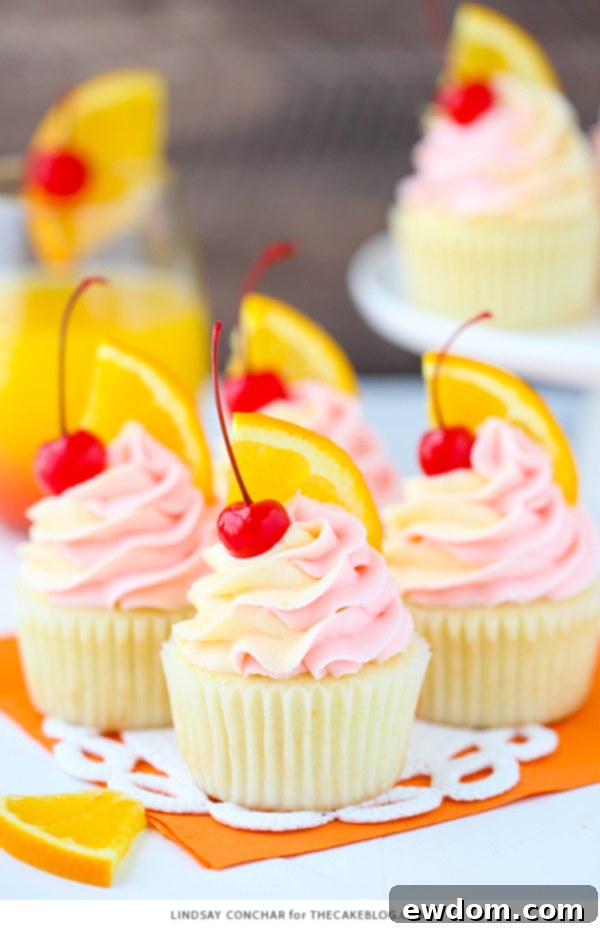 Tequila Sunrise Cupcake Recipe | by Lindsay Conchar for TheCakeBlog.com