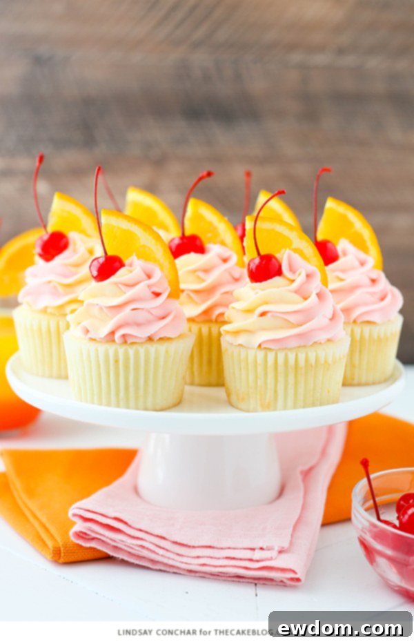 Tequila Sunrise Cupcake Recipe | by Lindsay Conchar for TheCakeBlog.com