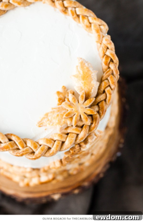 The finished Apple Pie Cake, showcasing its beautiful design and tempting flavors, perfect for any fall gathering