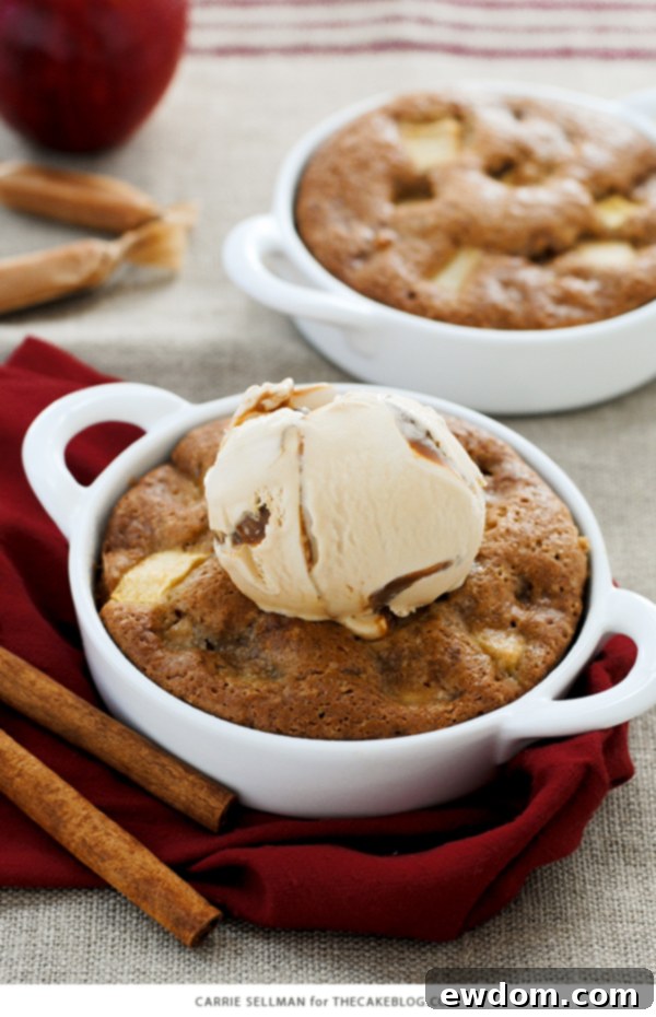 Delicious Warm Apple Cake with Salted Caramel Gelato for National Dessert Day