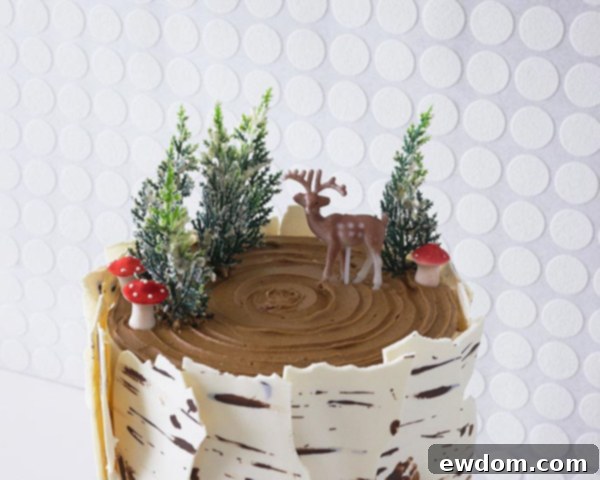 Birch Log Cake! Learn how to make this wintry, birch cake that looks just like a natural birch branch | by Cakegirls for TheCakeBlog.com