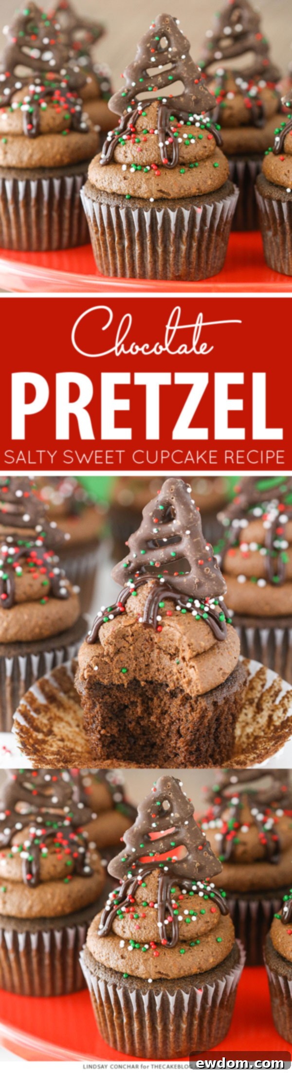 Delicious Chocolate Pretzel Cupcakes - The Ultimate Salty Sweet Holiday Treat