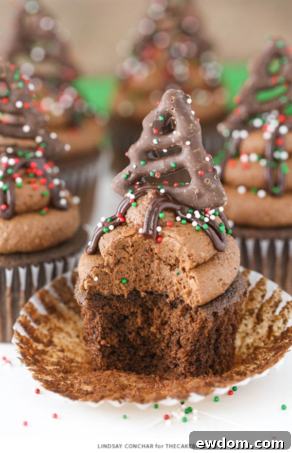 Chocolate Pretzel Cupcakes - arranged beautifully on a plate
