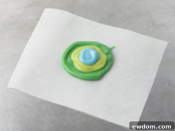 Groovy Polka Dot Cake 10 Continuing to layer multiple colors for a vibrant mod polka dot