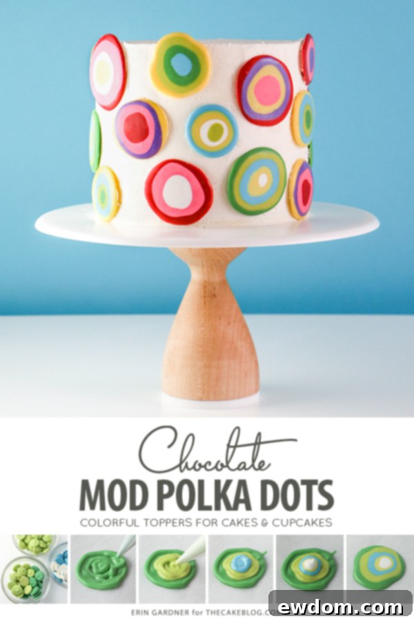 Vibrant Mod Polka Dot Cake Toppers for festive celebrations