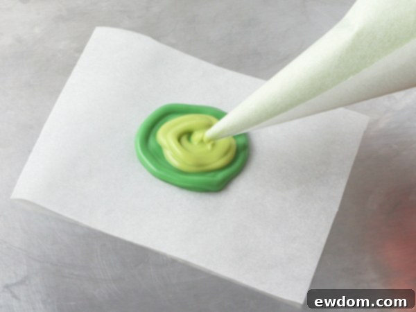 Groovy Polka Dot Cake 9 Adding a second, smaller chocolate circle on top of the first