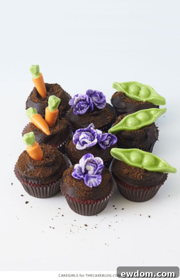 Garden Cupcakes - learn how to make these spring garden themed cupcakes | by Cakegirls for TheCakeBlog.com 