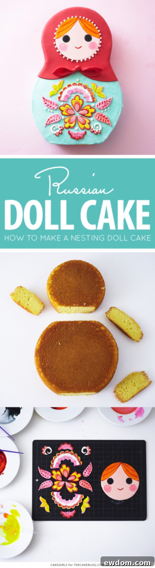 Matryoshka Magic Cake 2 How to make a Russian nesting doll cake | by Cakegirls for TheCakeBlog.com