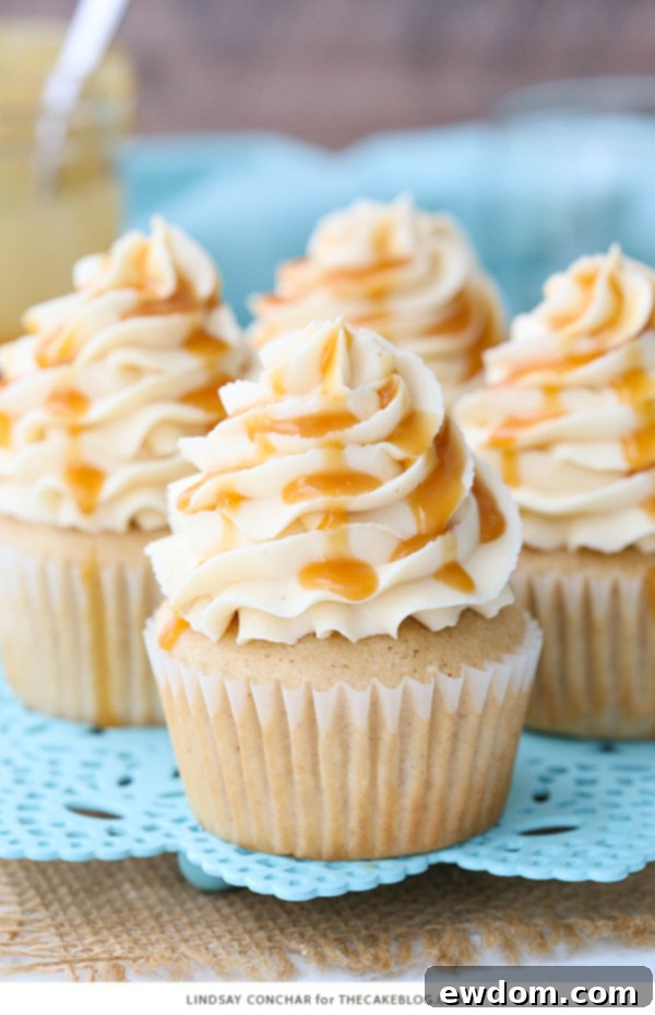 Decadent Bourbon Vanilla Caramel Delights 4 Caramel Bourbon Vanilla Cupcakes - a brown sugar bourbon cupcake topped with caramel vanilla frosting for a unique combination that is full of flavor!