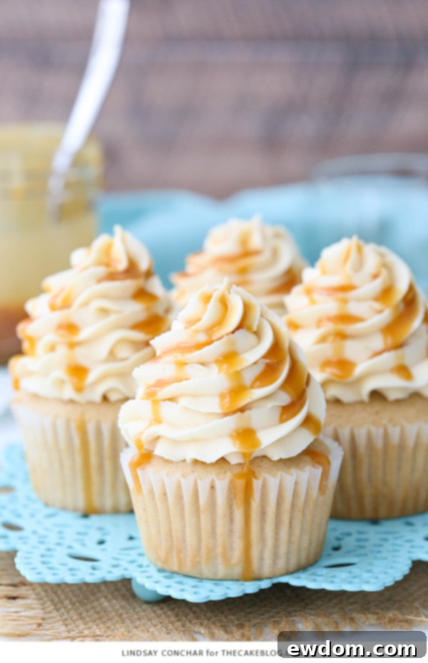 Decadent Bourbon Vanilla Caramel Delights 5 Caramel Bourbon Vanilla Cupcakes - a brown sugar bourbon cupcake topped with caramel vanilla frosting for a unique combination that is full of flavor!