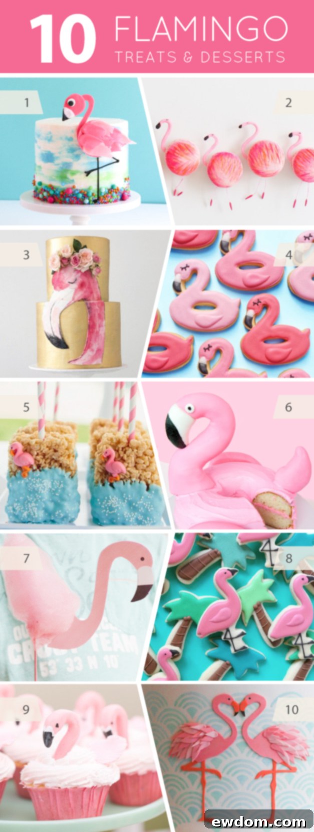 10 Fabulous Flamingo Treats - cakes, cupcakes, cookies and pops for flamingo lovers | on TheCakeBlog.com