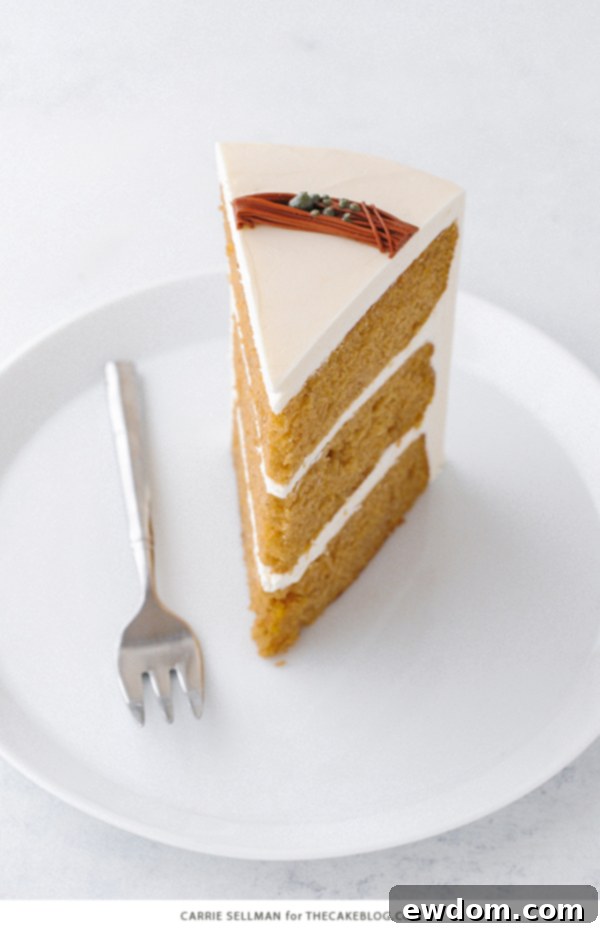 Cozy Pumpkin Spice Treat 9 Closeup of Pumpkin Spice Cake with artful frosting swirls and edible decorative elements