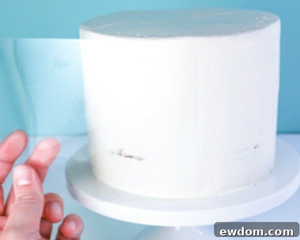 Zebra Chocolate Cake 16 Marbled Chocolate Cake - how to wrap a cake with marbled chocolate | by Erin Gardner for TheCakeBlog.com