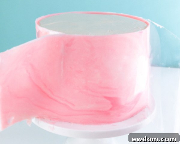 Zebra Chocolate Cake 23 Marbled Chocolate Cake - how to wrap a cake with marbled chocolate | by Erin Gardner for TheCakeBlog.com