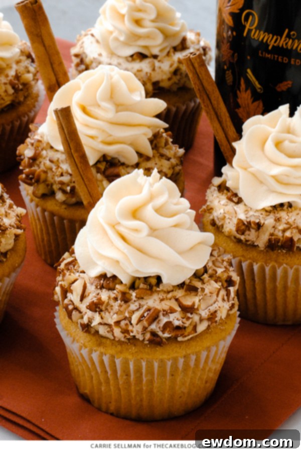 Ingredients for Baileys Pumpkin Spice Cupcakes laid out on a table | by Carrie Sellman for TheCakeBlog.com