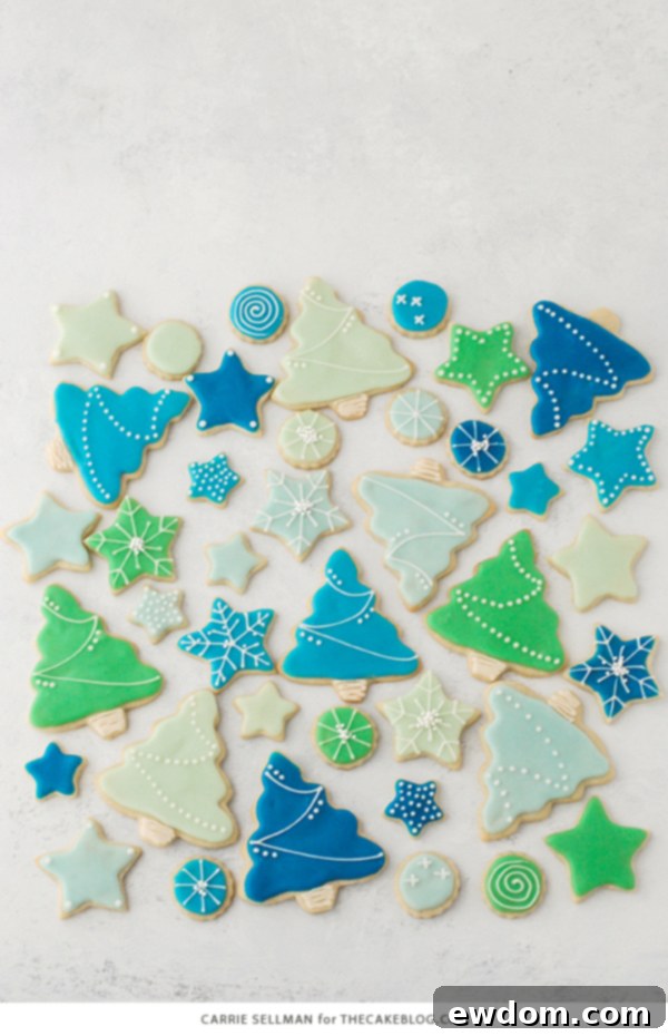 Sweet Cookie Canvas 13 Decorated Sugar Cookies - vanilla bean sugar cookies with a simple glaze icing for easy yet beautiful Christmas cookies | by Carrie Sellman for TheCakeBlog.com