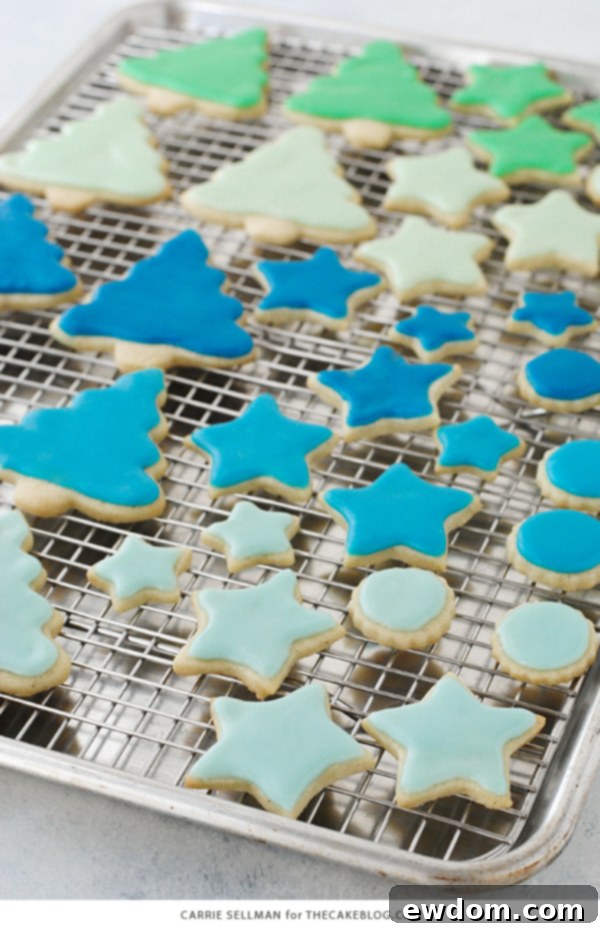 Sweet Cookie Canvas 7 Decorated Sugar Cookies - vanilla bean sugar cookies with a simple glaze icing for easy yet beautiful Christmas cookies | by Carrie Sellman for TheCakeBlog.com