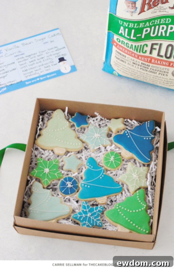 Sweet Cookie Canvas 10 Decorated Sugar Cookies - vanilla bean sugar cookies with a simple glaze icing for easy yet beautiful Christmas cookies | by Carrie Sellman for TheCakeBlog.com