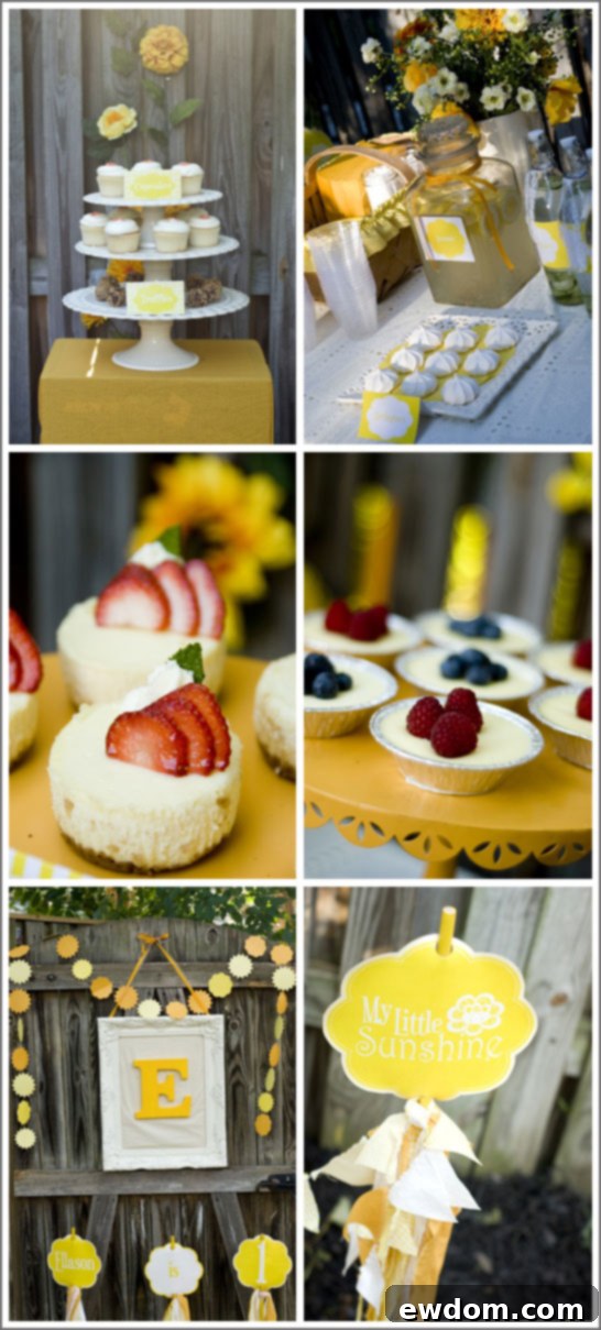 Sunshine & Sunflowers Birthday Party in Yellow