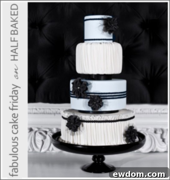Elegant Black & White Lace Wedding Cake by Luisa Galuppo Cakes Black & White Lace by Luisa Galuppo Cakes - Modern Wedding Cake Inspiration
