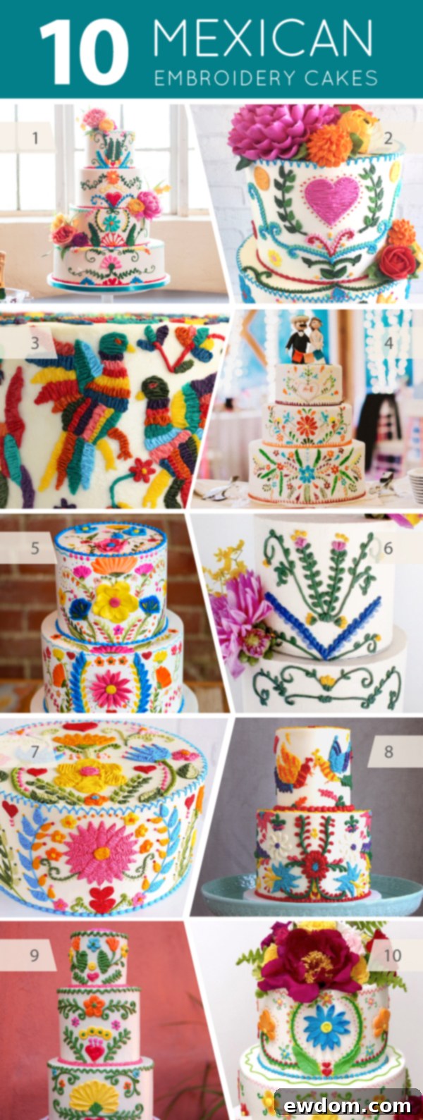10 Mexican Embroidery Cakes | on TheCakeBlog.com