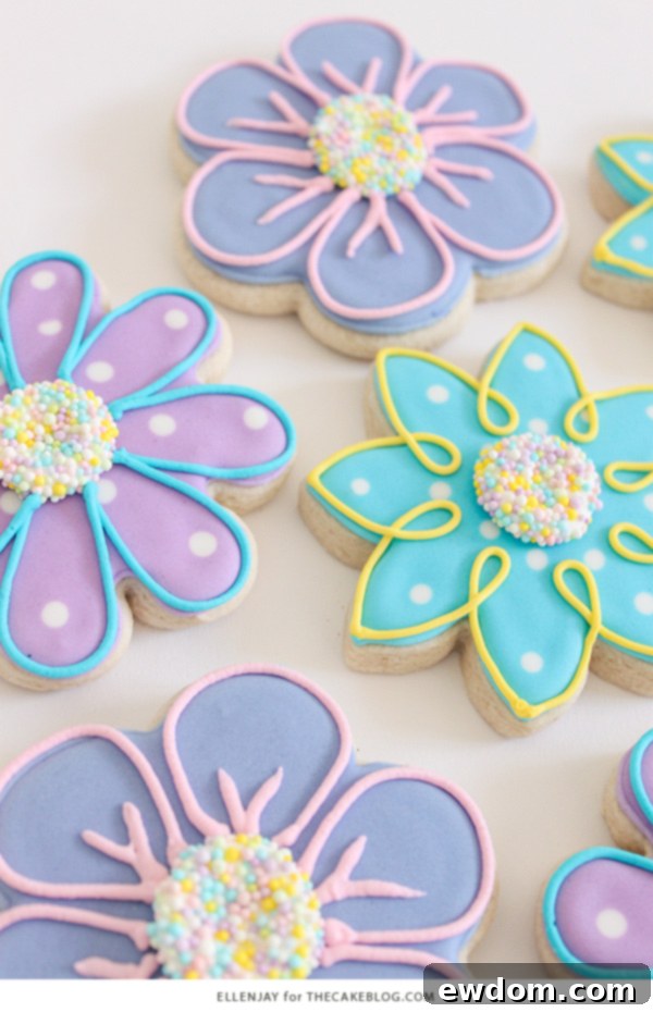 Whimsical Flower Sugar Cookies with Pastel Royal Icing | Decorating Inspiration