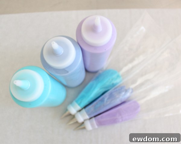 Dividing and Tinting Royal Icing for Flower Cookies | Color Palette Selection