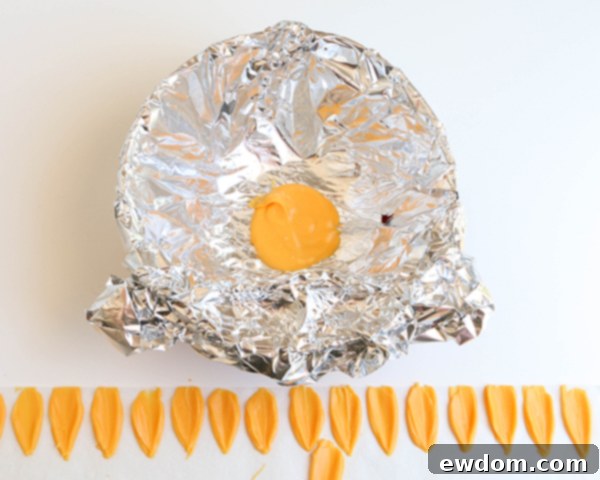 Sunflower Cake - how to make gorgeous sunflower cake decorations using melted chocolate | by Erin Gardner for TheCakeBlog.com