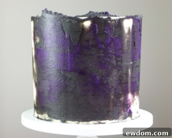 Spiderweb Cake - how to make an easy spiderweb cake with buttercream | by Erin Gardner for TheCakeBlog.com