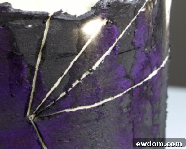 Spiderweb Cake - how to make an easy spiderweb cake with buttercream | by Erin Gardner for TheCakeBlog.com