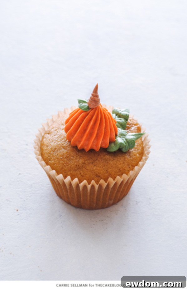 Pumpkin Cupcake Creations: Eight Unique Takes 8 8 Ways to Decorate a Pumpkin Cupcake with Buttercream Frosting | Carrie Sellman for TheCakeBlog.com