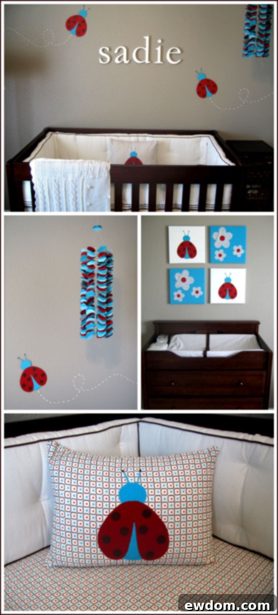 Modern Ladybug Nursery in Turquoise & Red Modern Ladybug Nursery in Turquoise & Red