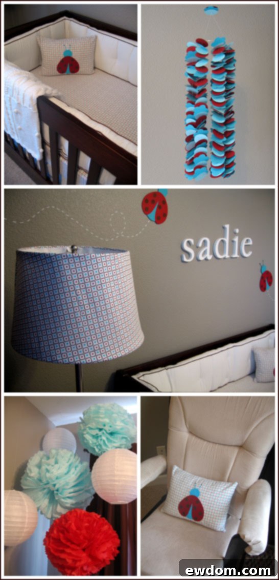 Modern Ladybug Nursery in Turquoise & Red Modern Ladybug Nursery in Turquoise & Red