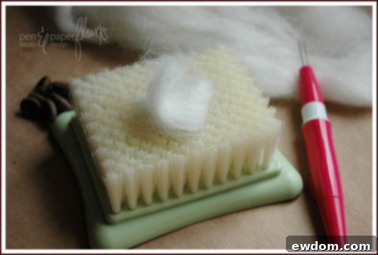 Needle Felting Initial Wool Roving Ball