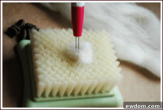 Continuing to Needle Felt and Shape the Wool