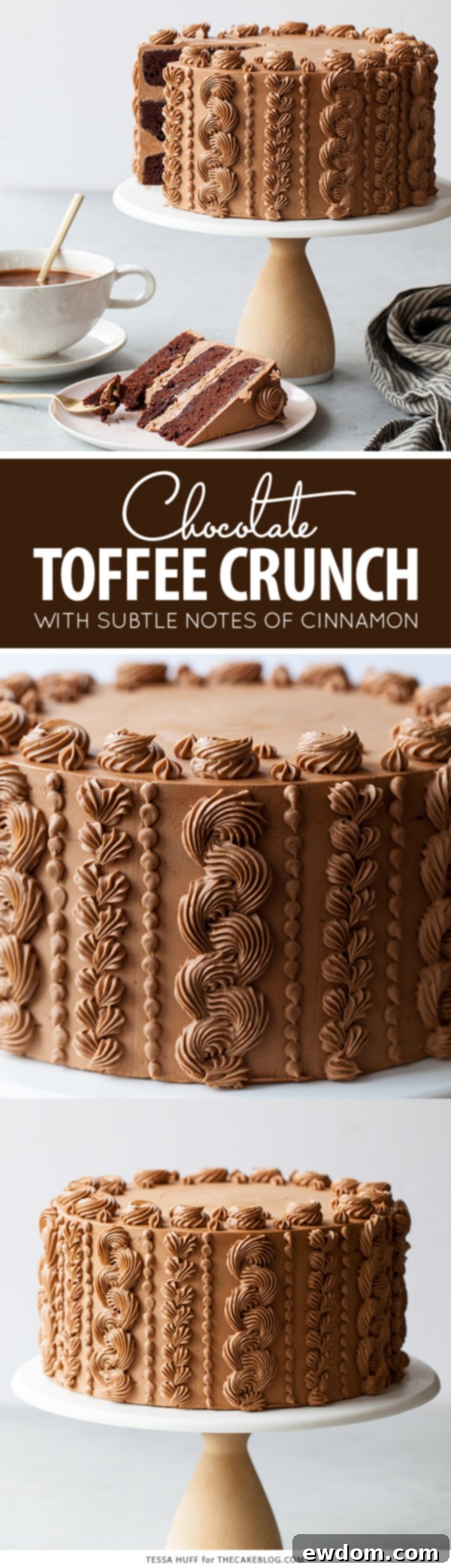 Golden Toffee Crunch Chocolate Cake 2 Chocolate Toffee Crunch Cake initial display image